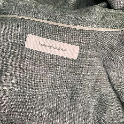 ERMENEGILDO ZEGNA Size M Green Grey HeatherLong Sleeve Shirt