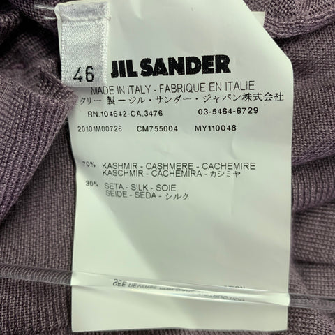 JIL SANDER Size 36 Purple Cashmere Silk V-Neck Cardigan