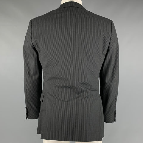 RALPH LAUREN Size 38 Black Grey Pinstripe Wool Single Breasted Sport Coat