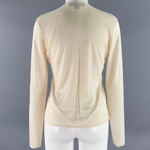 RALPH LAUREN Size L Cream Silk Cashmere Pullover