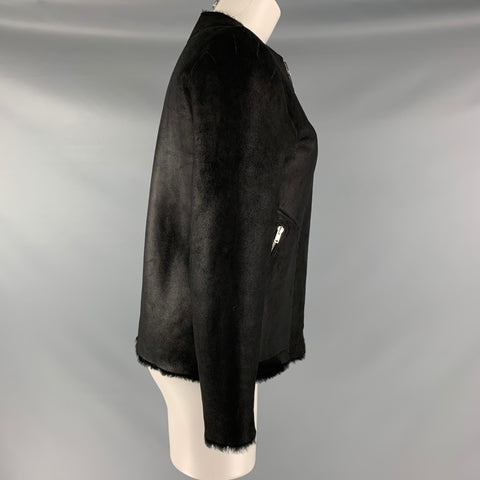 ISABEL MARANT Taille 6 Veste réversible en peau de mouton en cuir noir