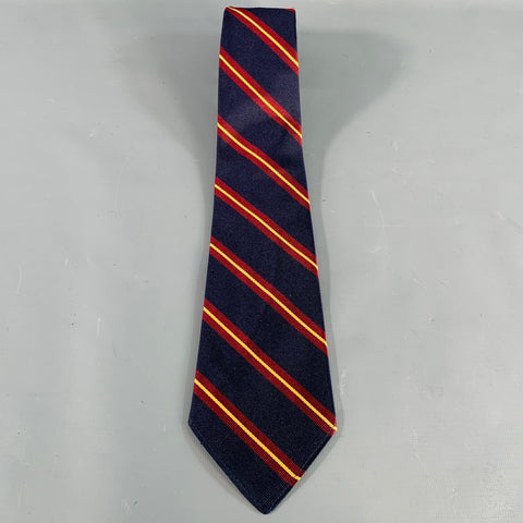 POLO by RALPH LAUREN The Bleecker Navy Red Diagonal Stripe Silk Skinny Tie