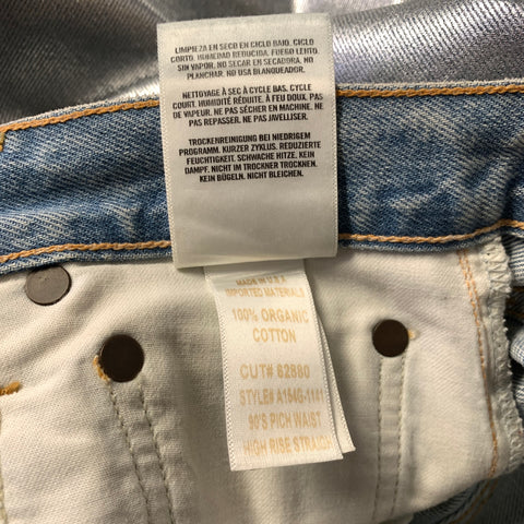 AGOLDE Size 26 Silver Metallic Denim Button Fly Jeans