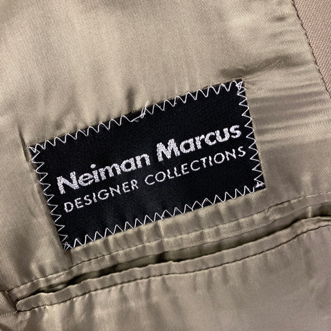 MANI Size 44 Khaki Wool Peak Lapel Double Breasted Suit