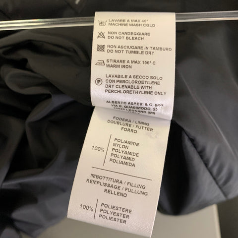 ASPESI Taille L Veste chemise matelassée en coton à carreaux noir et blanc