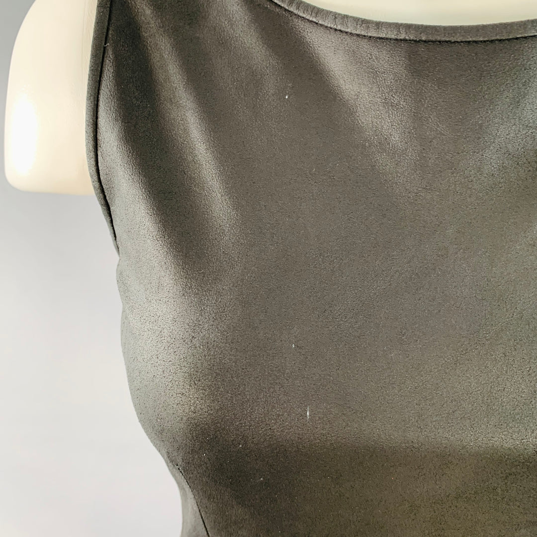 THEORY Size 2 Black Grey Virgin Wool Blend Goat Leather Sleeveless Dre –  Sui Generis Designer Consignment