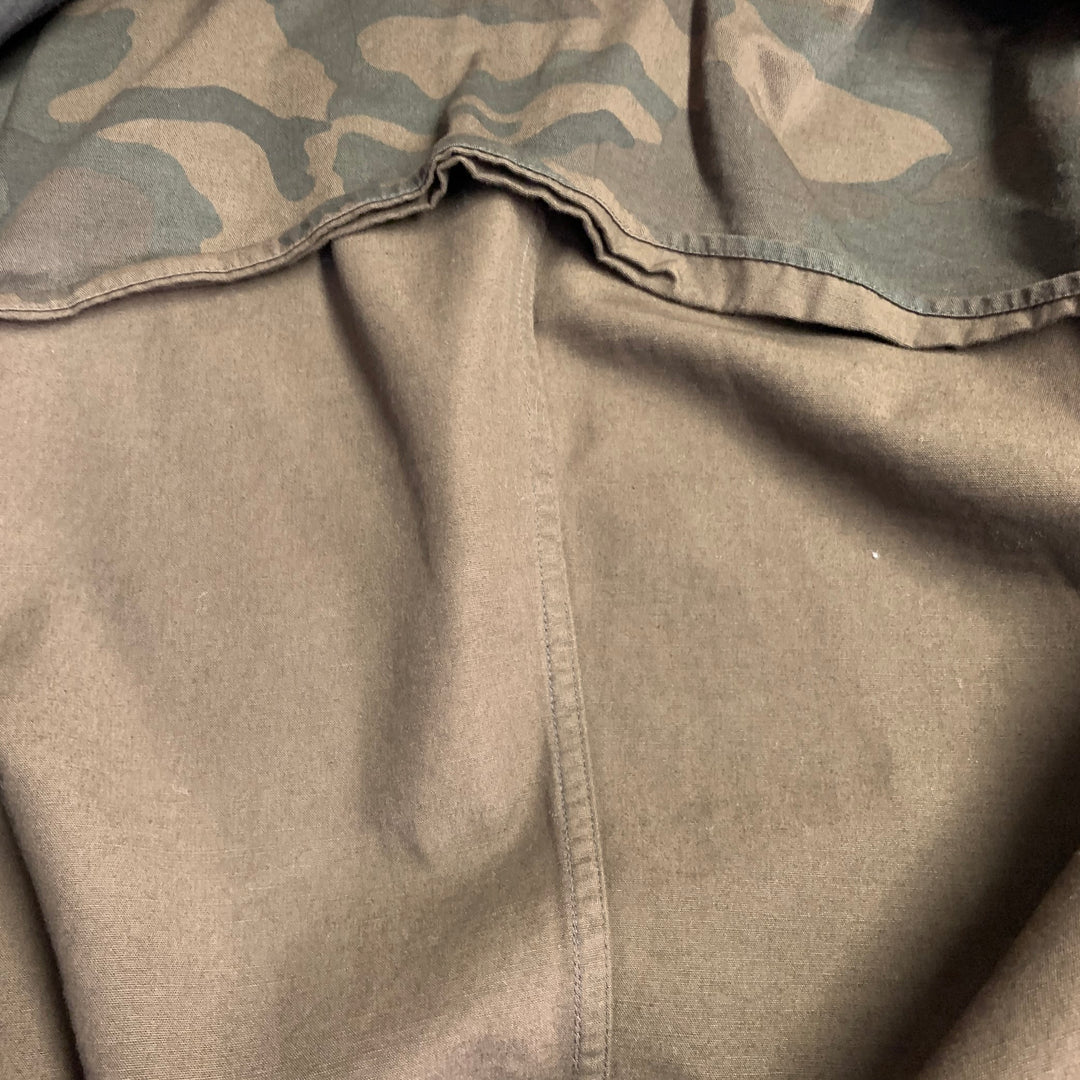 RALPH LAUREN Size L Brown Black Camouflage Cotton Epaulets Utility Jacket