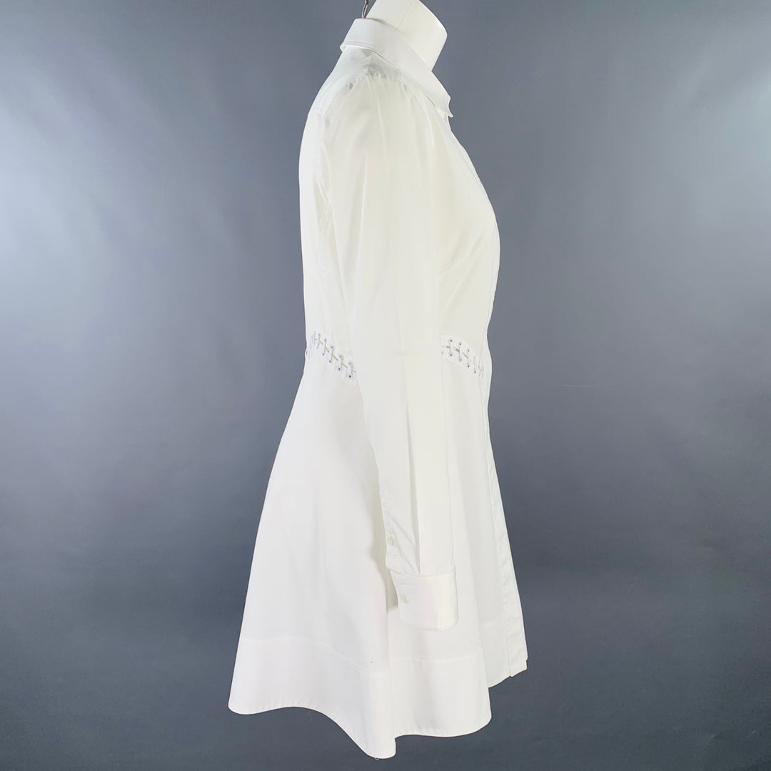 ALEXANDER WANG Size 4 White Cotton Shirt Dress