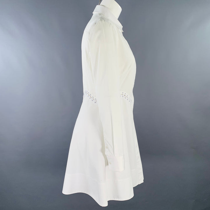 ALEXANDER WANG Size 4 White Cotton Shirt Dress