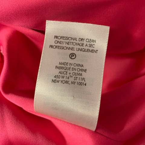ALICE + OLIVIA Size XS Pink Triacetate Blend Mesh Peak Lapel Coat