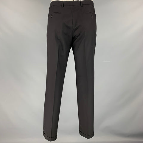 PRADA Size 36 Black Wool Mohair Button Fly Dress Pants