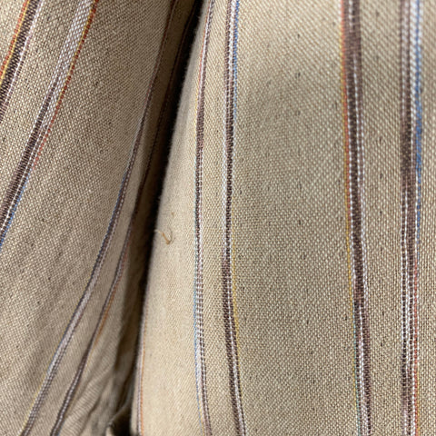 ISSEY MIYAKE Size S Tan Brown Stripe Cotton Shirt Jacket