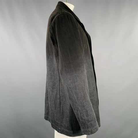 ISSEY MIYAKE Size XL Grey Black Ombre Cotton Denim Chore Jacket