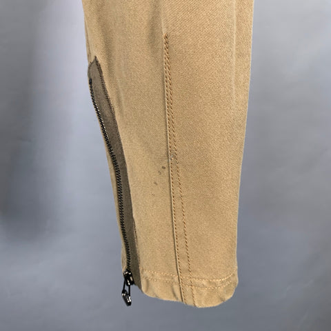 LANVIN Size 32 Tan Twill Cotton Tapered Ankle Zips Casual Pants