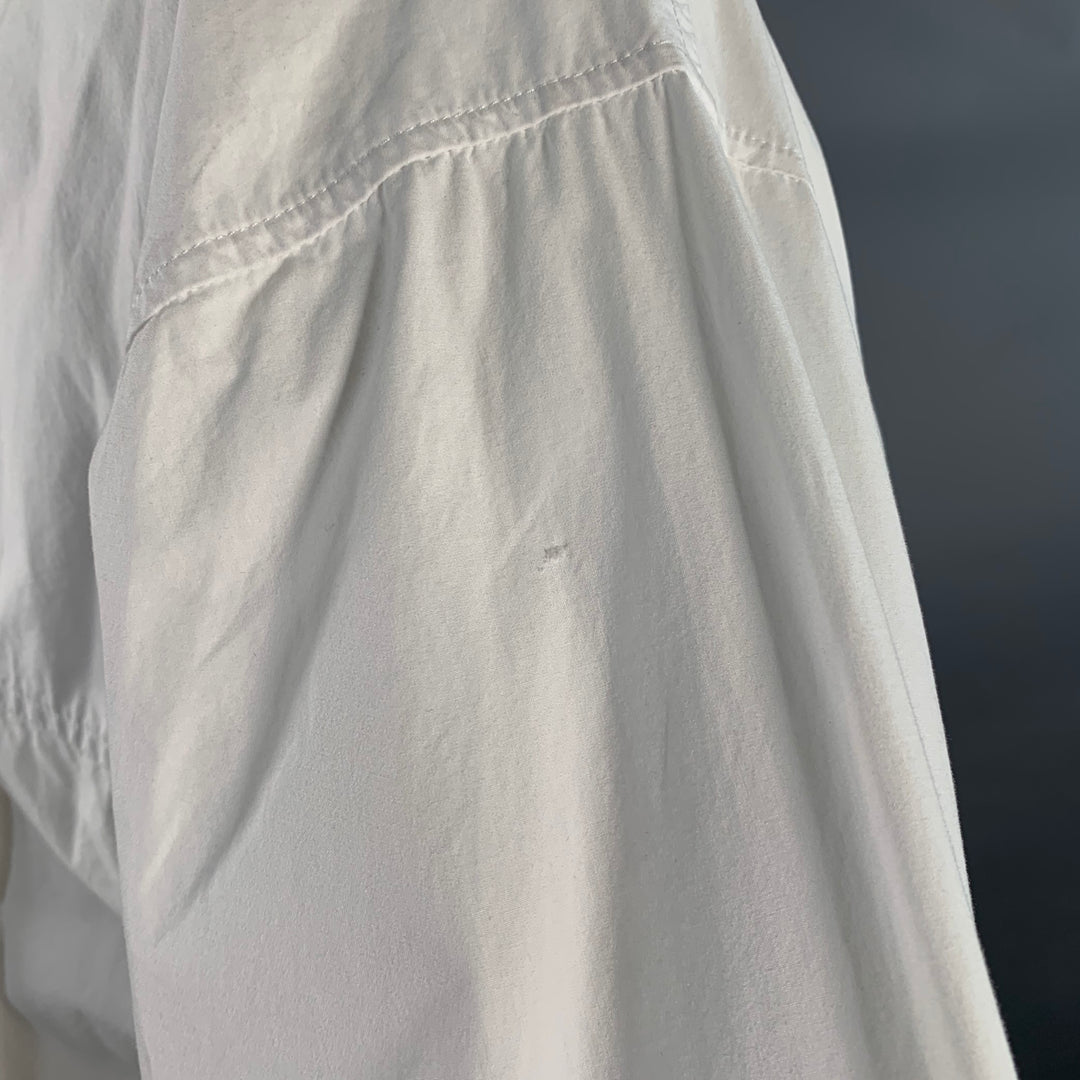 ENTIRE STUDIOS Size XXXL White Cotton One Pocket Long Sleeve Shirt