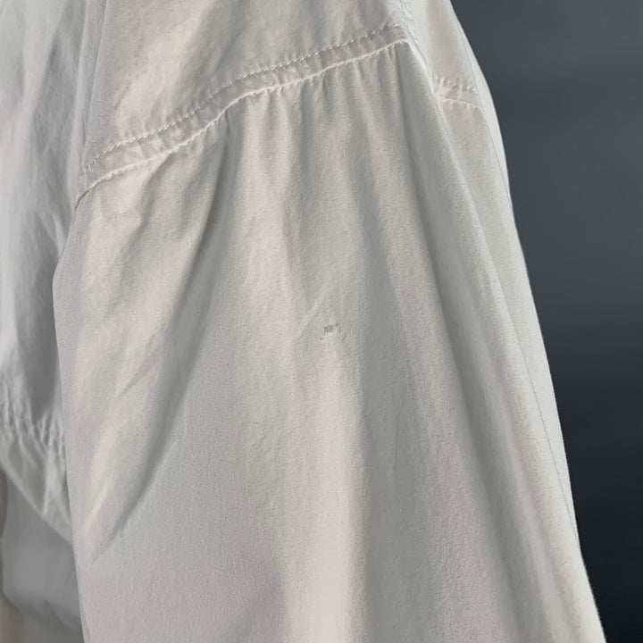 ENTIRE STUDIOS Size XXXL White Cotton One Pocket Long Sleeve Shirt