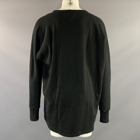 BERNHARD WILLHELM AW2018/19 Size M Black White Letters Cotton Oversized Sweatshirt