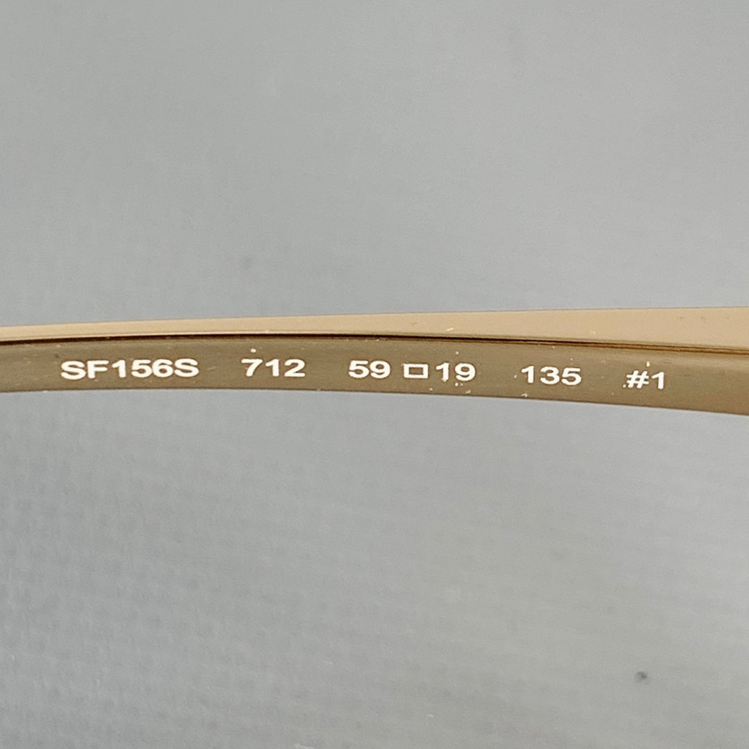 SALVATORE FERRAGAMO Gold Cobalt Metal Sunglasses