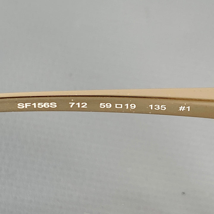 SALVATORE FERRAGAMO Gold Cobalt Metal Sunglasses