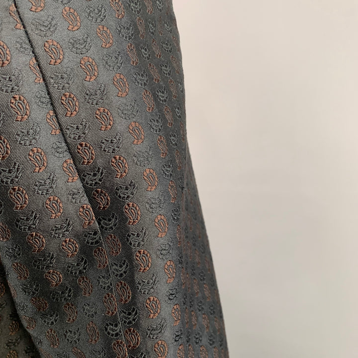ETRO Size 44 Black Brown Paisley Silk Blend Jacquard Notch Lapel Sport Coat