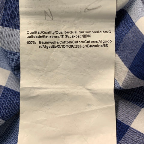 HUGO BOSS Size M Blue White Plaid Cotton Long Sleeve Shirt