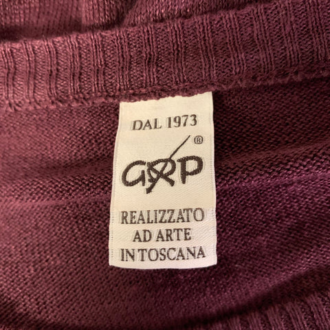 GRP Size L Burgundy Knit Linen T-shirt
