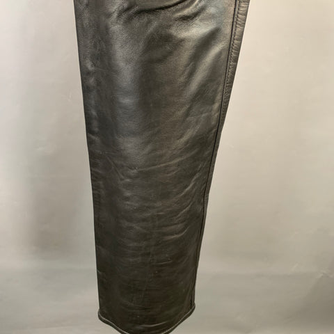 MR. S LEATHER Size 33 Black Leather Jean Cut Straight Casual Pants