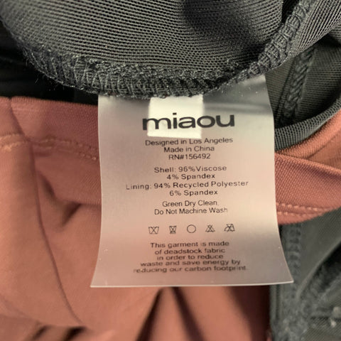 MIAOU Size S Black Brown Viscose Blend Color Block Hooded Mid Calf Dress