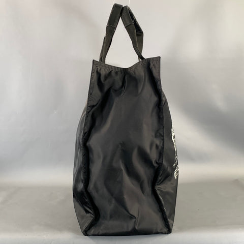 GIVENCHY Black White Skull Nylon Tote Handbag
