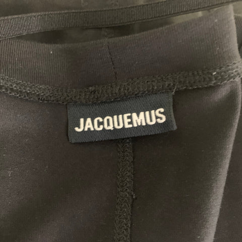 JACQUEMUS Size 00 Black Cotton / Elastane Off-Shoulder Casual Top