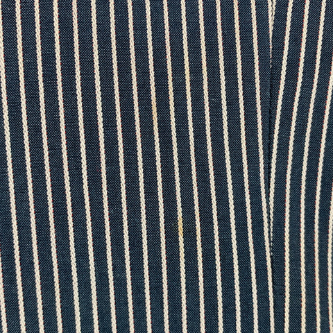 SIMON CARTER Size 38 Navy White Stripe Cotton Notch Lapel Sport Coat