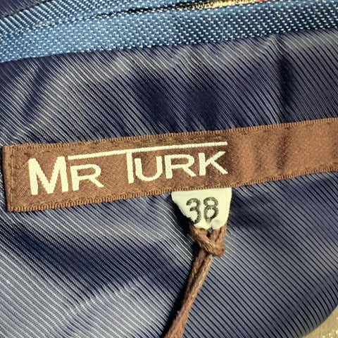 MR TURK Size 38 Pink Navy Color Block Polyester Blend Sport Coat