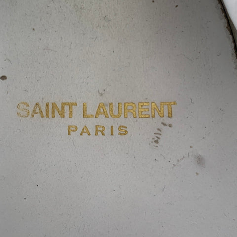 SAINT LAURENT Size 12 White Leather Low Top Sneakers