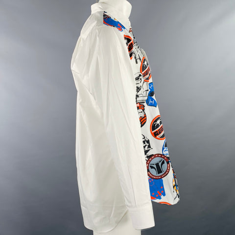 COMME des GARCONS SHIRT Size M Star Wars White Multi Color Print Cotton Long Sleeve Shirt
