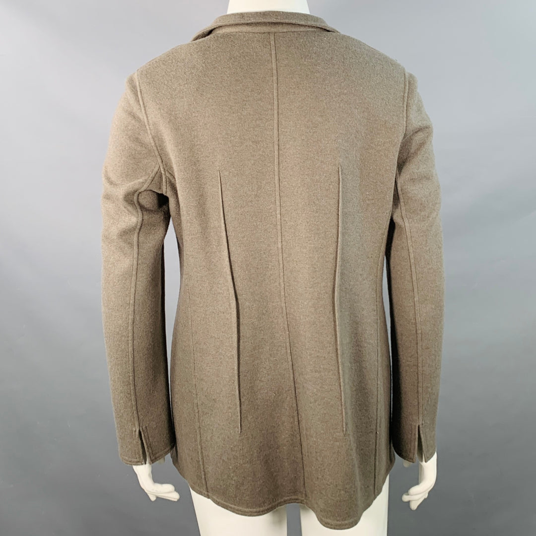 AKRIS Size 14 Green Olive Cashmere Blend Snaps Jacket