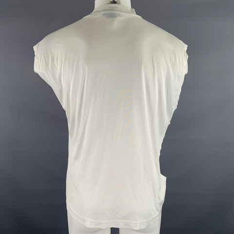 VERSACE Dream Size M White Print Muscle Tank T-shirt