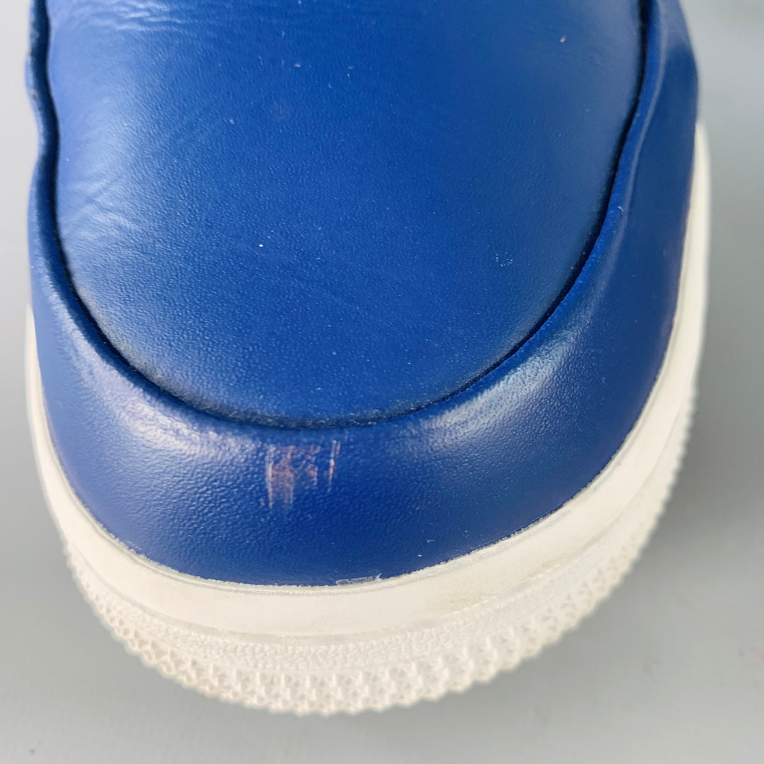 NIKE Size 8.5 Air Force 1 Rebel XX Blue Leather High Top Sneakers