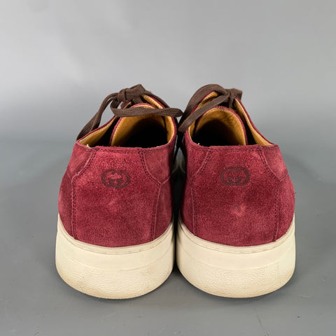 GUCCI Size 9 Burgundy Leather Lace Up Lace Up Shoes