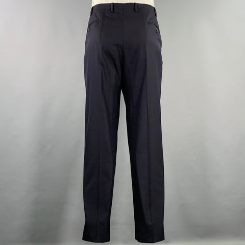 KITON Size L Navy Wool Notch Lapel Suit