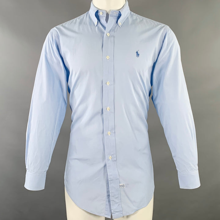 RALPH LAUREN Size M Blue Cotton Button Down Collar Long Sleeve Shirt