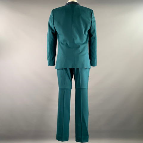 PS by PAUL SMITH Chest Size 38 Green Teal Solid Wool Shawl 32 30 Suit