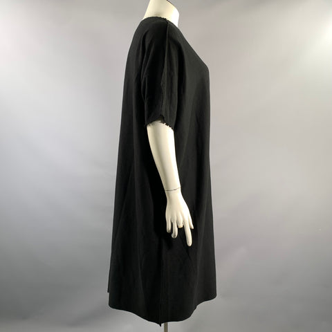 ISSEY MIYAKE Size M Black Nylon Blend IM26KH808 Tunic Knee-Length Dress