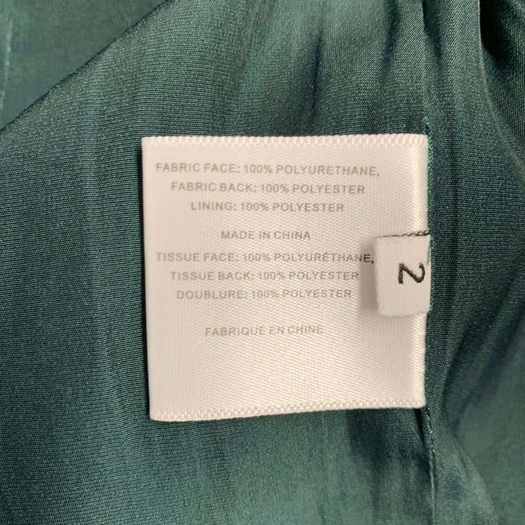 PROENZA SCHOULER Size 2 Green Polyurethane Cropped Vinyl Jacket