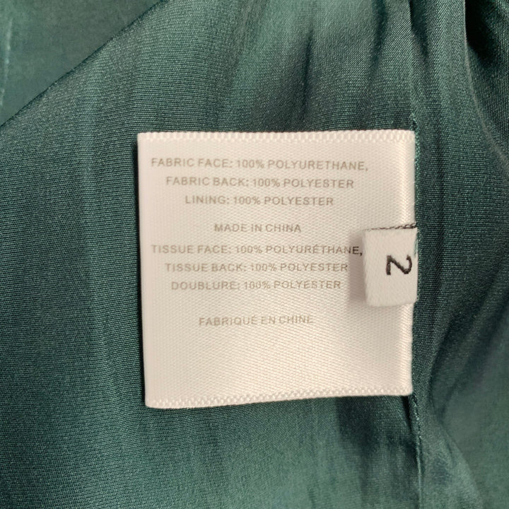 PROENZA SCHOULER Size 2 Green Polyurethane Cropped Vinyl Jacket