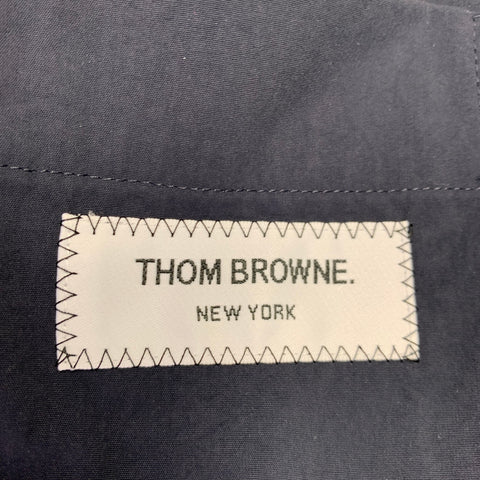 THOM BROWNE Size XXL Navy Nylon Long Sleeve Shirt Jacket