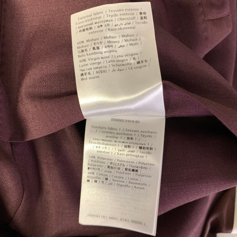 VALENTINO Chest Size 42 Burgundy Solid Mohair Blend Double Breasted 34 32 Suit