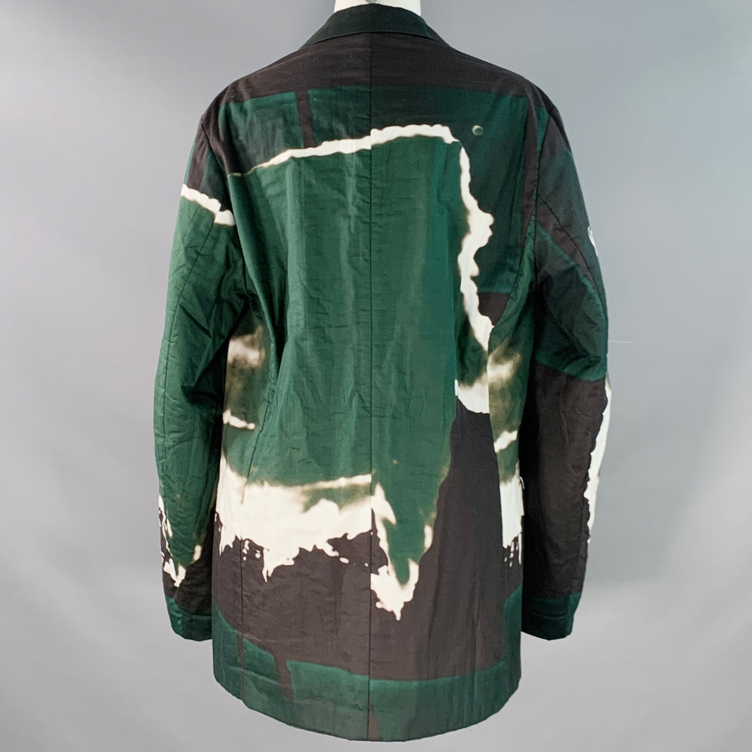 DRIES VAN NOTEN x LEN LYE Size M Green Black Cotton Abstract Jacket Blazer