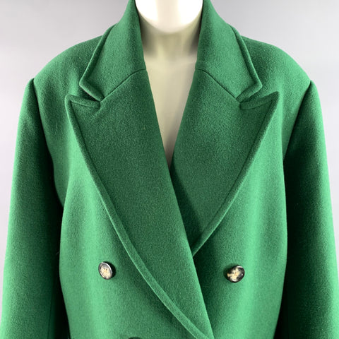 MICHAEL by MICHAEL KORS Size XS Green Wool Blend Peak Lapel Coat