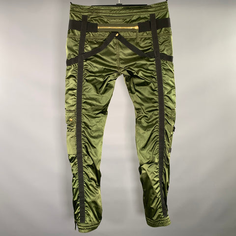 GAULTIER JEANS Size 32 Green Gold Polyamide Blend Cargo Casual Pants