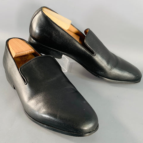 3DM LIFESTYLE Size 11 Venetian Black Calfskin Leather Slip On Loafers